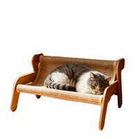 Hamac pour chat en sisal, griffoir en bois pour chat, lit respirant pour animaux de compagnie pour chats d'intérieur
