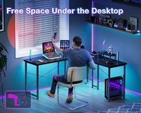 Design moderne populaire noir en forme de L coin ordinateur PC bureau de jeu