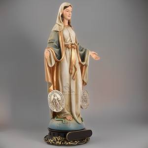 Statua Modello della Vergine della Milagrosa in Resina Dipinta a Mano, Stile Natalizio, Arte Religiosa Cattolica Cristiana - Product Image 5