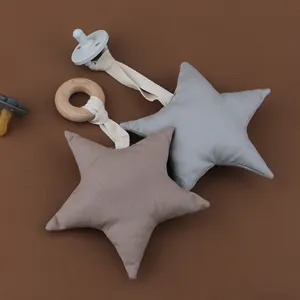 Corrente de chupeta para meninos e meninas, suporte de bebê, estrela, formato de dentição, brinquedo, feita à mão, suporte de chupeta