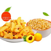 Gefreeze-droogde gele perzik fruitchips snacks gedroogde gele perziken groothandel sneeuwvlok knapperige havermout yoghurt mix Yunnan Wanrui