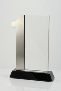 Premio de trofeo de placa de cristal <span class=keywords><strong>NO.1</strong></span> de Venta caliente con premio de trofeo personalizado de acero inoxidable para regalo de negocios y recuerdo - Product Image 2