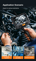 Caméra d'inspection de canalisations et de conduites semi-rigides OEM 8,5 mm à double objectif S10 5 pouces H.265 CMOS Mini Industrielle Analogique