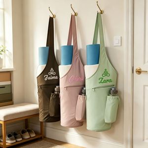 Tapis de yoga avec porte-bouteille, sac de sport personnalisé pour femmes, sac de sport imperméable grande capacité - Product Image 2