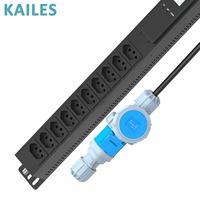 KAILES (KLS) Série K33 32A Monophasé 200-240VAC PDU avec Compteur 16 Prises Brésiliennes Interchangeables à Chaud Compteur d'Énergie AV Utilisation Industrielle