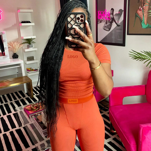 Primavera 2025 Moda Donna Set da 2 Pezzi <span class=keywords><strong>Abbigliamento</strong></span> Sportivo da Donna T-Shirt Coordinata Set da Donna Taglie Forti <span class=keywords><strong>Abbigliamento</strong></span> Fitness Set da Casa - Product Image 5