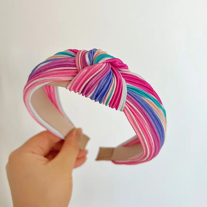 Fasce per capelli annodate di design colorato con logo personalizzato del produttore fasce per capelli di moda per le donne
