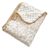 Couverture d'emmaillotage pour bébé en coton crêpe Minky Dot, douce et unisexe, pour nouveau-né, avec design personnalisé
