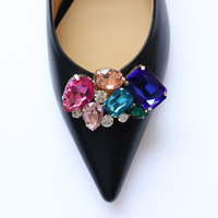 Bling bling multi-couleur verre strass boucles métalliques décorations de chaussures clip de chaussures amovible quincaillerie pour la mariée