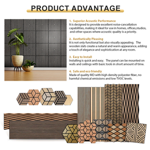 แผ่นไม้อัด PVC ลดเสียงรบกวนแผ่นอะคูสติกแผ่นผนังแบบมีร่อง - Product Image 4