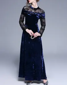 Женское бархатное платье с длинным рукавом, вечернее подиумное платье в готическом стиле, зима 2020