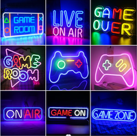 Offre spéciale enseigne lumineuse au néon acrylique LOGO personnalisé manette de jeu étanche pour garçons salle de jeu fête décoration murale