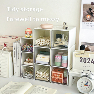 Hiện đại <span class=keywords><strong>Modular</strong></span> nhựa có thể gập lại <span class=keywords><strong>Cube</strong></span> Hệ thống lưu trữ với có thể tháo rời ngăn kéo xách tay & không thấm nước cho vật tư văn phòng và hàng thủ công - Product Image 6