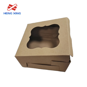 HENGXING Custom Recyclable PVC Window Cardboard Packaging Gift Boxes For Cake