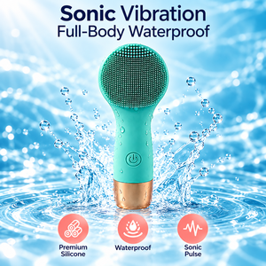 Brosse nettoyante faciale sonique étanche en silicone, nettoyeur de visage, masseur de peau pour un nettoyage en profondeur, pour salon de beauté - Product Image 1