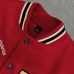 Veste de baseball universitaire décontractée pour homme, style universitaire, avec broderie de lettres contrastées et logo personnalisé - Product Image 3