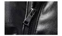 Veste en cuir décontractée et confortable pour homme 2025 – Manteau d'hiver personnalisé de haute qualité avec col montant et fermeture éclair réversible