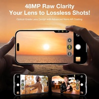 Protection d'objectif d'appareil photo AR AF compatible Flash en verre trempé pour iPhone 17 16 15 14 Pro Max 9H Résistant à l'huile