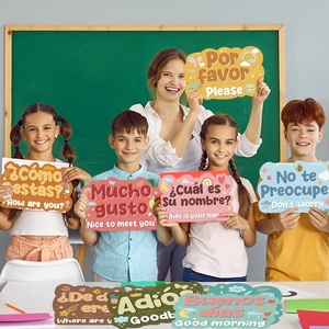 Poster per Aula Scolastica in Stile Boho Spagnolo con Traduzione in Inglese, Decorazione Riutilizzabile per Bacheca, per Insegnanti e Apprendimento Prescolare - Product Image 4