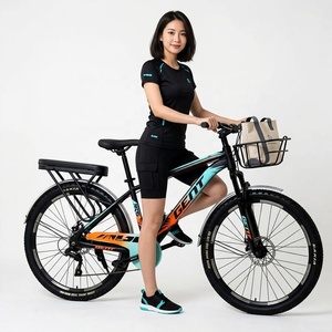 Bicicleta de Montaña Híbrida de 26 Pulgadas con Cuadro de Aleación de Aluminio, Bicicleta Urbana para Desplazamientos con Canasta Delantera, Portaequipajes Trasero y <span class=keywords><strong>Guardabarros</strong></span> Completos - Product Image 3