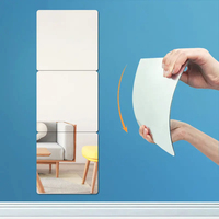 Autocollant mural en forme de miroir auto-adhésif de taille personnalisée Vente à chaud d'autocollants en plastique acrylique Miroirs pour décoration murale