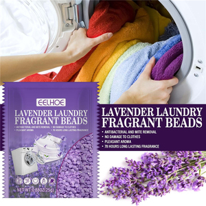 Perles <span class=keywords><strong>de</strong></span> parfum lavande Eelhoe anti-bactériennes, anti-acariens, anti-odeurs et anti-taches, parfum floral, préservant la fraîcheur des vêtements, pour le lavage du linge - Product Image 2