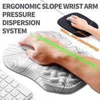 Repose-poignet ergonomique 3D pour clavier, tapis de clavier antidérapant en silicone PU avec mousse à mémoire de forme pour bureau et jeux, tapis de souris pour ordinateur