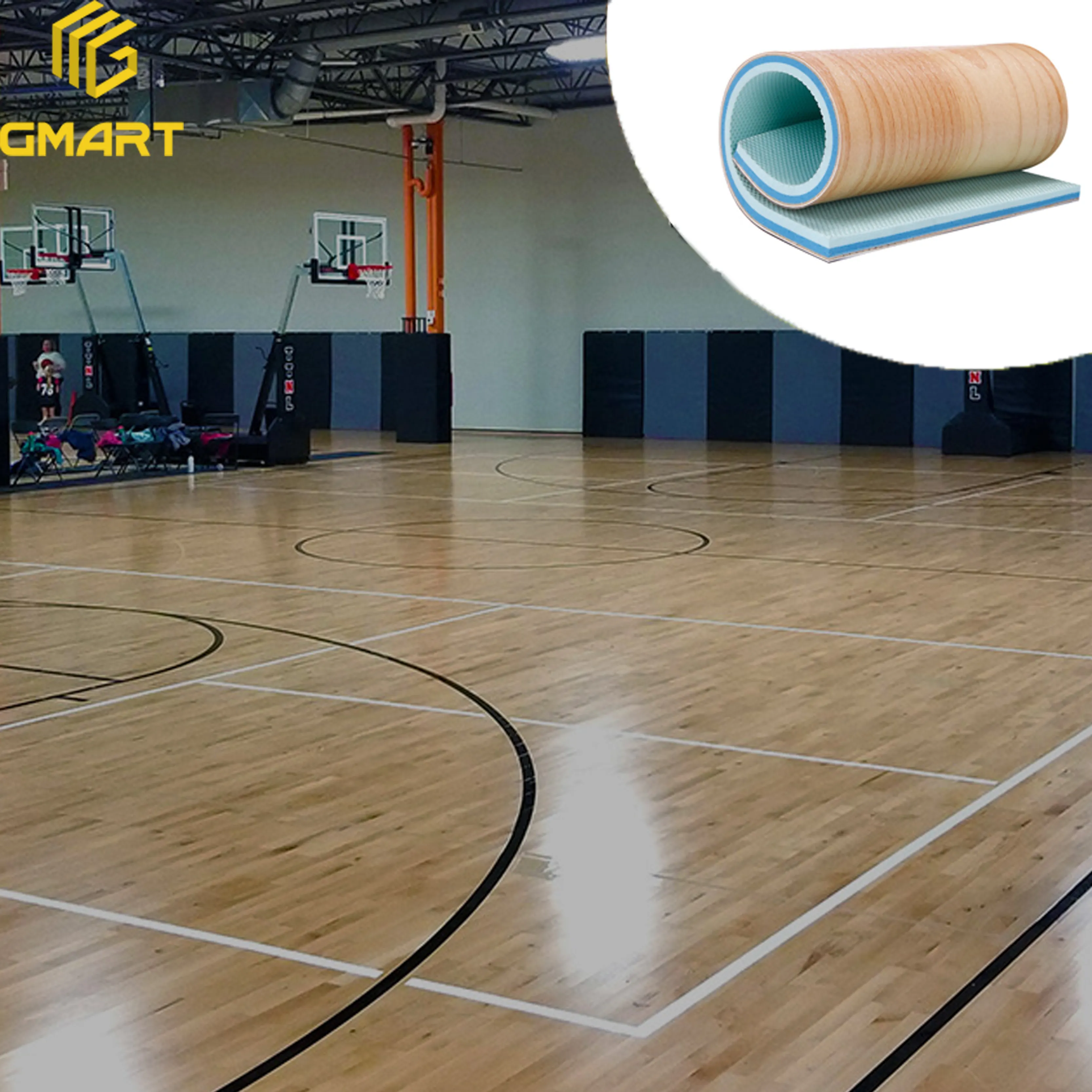 Basketball Carpet Vinyl Covering Indoor Sports - Table Tennis Court Easy Installation And Cleaning Floor Pvc Sport Flooring