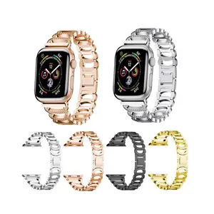 สไตล์คลาสสิก C ประเภทเพชร Bling โลหะสแตนเลสนาฬิกาสําหรับ Appl Band iWatch Series 7 38 40 42 44 มม.