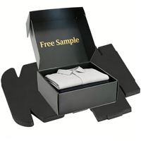 Caja de Cartón Corrugado Negra Premium para Envíos, con Logotipo Estampado en Caliente, Plegable, con Tapa Superior, para Embalaje de Ropa