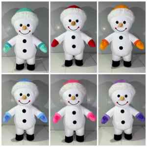 MOQ 1PCS Costume de mascotte gonflable 2m, personnage de dessin animé, bonhomme de neige blanc et violet, personnage mignon, <span class=keywords><strong>patrouille</strong></span> blanc rose - Product Image 6