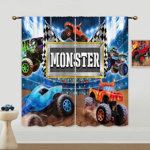 Rideaux pour chambre <span class=keywords><strong>de</strong></span> garçon, motif tracteur, camion, monster truck, voiture <span class=keywords><strong>de</strong></span> course, thème cool et amusant, <span class=keywords><strong>Stade</strong></span>, Auditorium, Lumières, 2 panneaux, Décoration <span class=keywords><strong>de</strong></span> fenêtre - Product Image 6