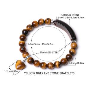 Acier inoxydable Cristal Pont Charme Pierre Perlé Bracelets Stretch Coeur Charme À La Main Pierre Bijoux Élastique Yoga Bracelet - Product Image 4