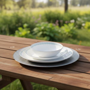 Luxury 50-Piece Eco-Friendly Bone China <b>Dinnerware</b> Set European Style Scenic Pattern Camping Use Dishwasher & Microwave Safe - Product Image 2