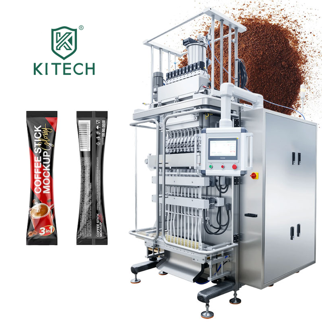 KITECH Automatic Vertical Multi lane Instant Coffee Stick Pack Sugar Sachet Powder Packing Machine with Auger Filler