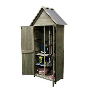 Armoire à <span class=keywords><strong>outils</strong></span> en bois massif JX Outdoor, forme de <span class=keywords><strong>cabane</strong></span>, adaptée aux jardins et aux cours, imperméable et résistante au soleil - Product Image 4