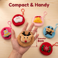 Porte-monnaie en peluche de Noël mignon en gros – 6 modèles, mini Père Noël, renne, pochette rembourrée, porte-clés, breloque de sac, cadeau de vacances