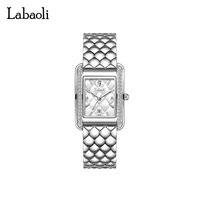 Montre à quartz pour femme Labolli, petit cadran carré, design à motif diamant, style vintage, luxe léger, élégante, polyvalente, style de niche
