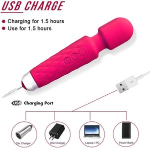 8 velocità 20 frequenza vendita caldo in Silicone massaggiatore impermeabile magico massaggiatore personale USB ricaricabile vibratore - Product Image 3