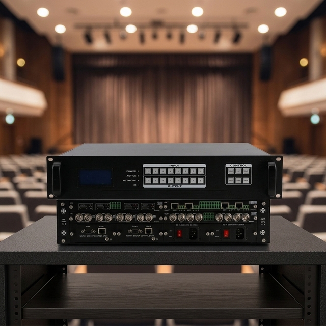 Hardrock HD Mixed Matrix Network Decoding 4K Metal Large Conference Room Seamless Video Processor Optical/SDI Connections 2