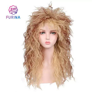 Perruque synthétique longue et bouclée pour homme Fuina 2025, style vague d'eau, pour cosplay, Halloween et fêtes costumées, vente en gros - Product Image 2