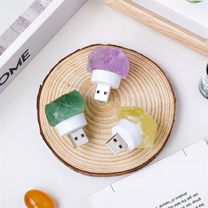 Lámpara de Noche de Cristal <span class=keywords><strong>en</strong></span> <span class=keywords><strong>Bruto</strong></span> USB, Mini Lámpara LED Portátil de Piedra Natural, Decoración de Cristal Curativo, Regalo para Dormitorio y Decoración del Hogar - Product Image 4
