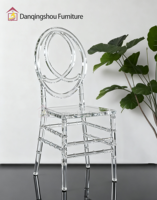 Chaise empilable Chiavari Phoenix de luxe en gros d'usine pour salle à manger hôtel mariage Portable en cristal clair durable