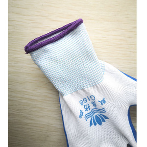 ถุงมือทำงานไนลอนเคลือบไนไตรล์สีน้ำเงิน 13 เข็ม ทนทาน กันลื่น สำหรับใช้ในโรงงาน - Product Image 4