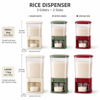 Distributeur de riz à gravité compact pour espaces restreints, 6 kg, 11 kg, conteneur de stockage hermétique pour céréales, grains et farine avec tasse doseuse pour la cuisine