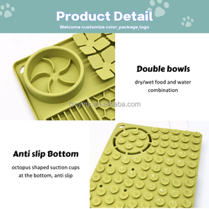 Grand chien Silicone tapis d'alimentation lente arc-en-ciel nid d'abeille fleur enrichissement <span class=keywords><strong>Lickimat</strong></span> pour friandise - Product Image 4