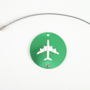 <span class=keywords><strong>Etiqueta</strong></span> Redonda de Aluminio <span class=keywords><strong>para</strong></span> Equipaje, <span class=keywords><strong>Etiqueta</strong></span> de Identificación de Equipaje de Viaje con Diseño de Avión Metálico y Bucle de Alambre de Acero - Product Image 6