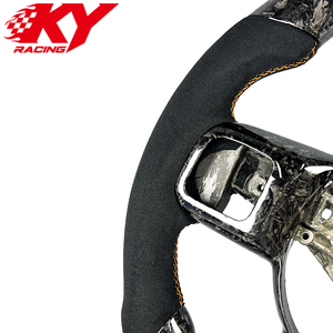 Volante deportivo personalizado de fibra de carbono forjada con revestimiento de gamuza negra para Jeep Wrangler JK 2010-2017 Grand Cherokee - Product Image 2