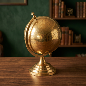 Produit de luxe Antique victorien chic décor Vintage à collectionner en laiton Style Antique carte du monde Globe bureau décor de l'inde - Product Image 2