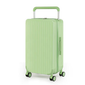 Maleta con Ruedas Yongsheng para Mujer, 24 Pulgadas, Color Verde Sólido, Ligera, para Viajes de Placer, con Cierre y Candado - Product Image 1
